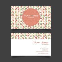 Business card template with knitting pattern vector