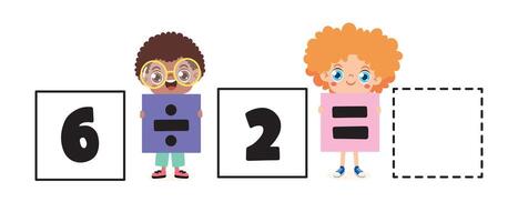 Math Worksheet For Four Operations vector
