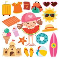 Character With Summer Elements vector