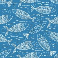 Seamless pattern with fish . vector