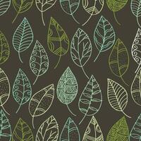 Seamless pattern with leaves on black background.a. vector