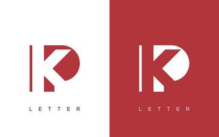 Initial Letter KP PK logo design template vector