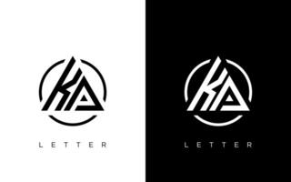 KP letter triangle logo design template vector