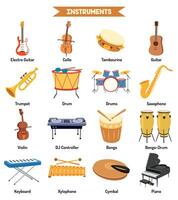 Set Of Various Music Instruments vector