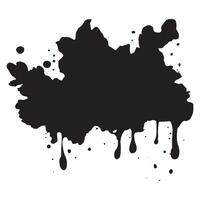 Black ink splatter with drips on white background vector