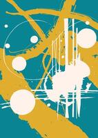 Abstract geometric composition with yellow and blue vector