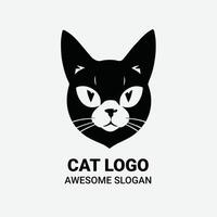 Black Cat Logo Minimalist and Elegant Design vector