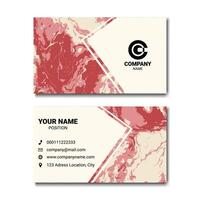 Elegant Business Card Design with Red Marble Texture vector