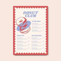 Donut Shop Menu Price List Design vector