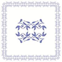 Elegant Floral Pattern with Symmetrical Design and Decorative Frame Ornament vector