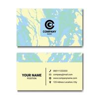 Creative Business Card Design with Marble Texture and Company Information vector