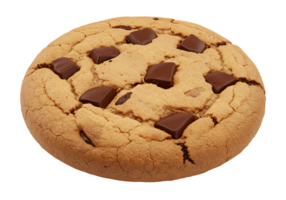 Delicious chocolate chip cookie isolated on transparent background, perfect for dessert, snack, and bakery-themed designs. png