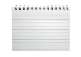 Open spiral notepad with horizontal lines perfect for note taking, journaling, writing, and productivity, related themes. png