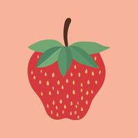 a strawberry is shown on a peach background vector