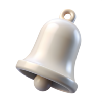 White Ceramic Bell 3D Render Minimalist Matte Ornament with Smooth Texture and Classic Design png
