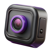 Compact Black and Purple Action Camera, 4K Sports Camera with Wide-Angle Lens and Waterproof Design png