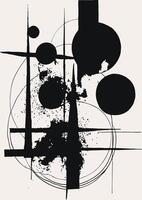 Abstract Geometric Composition in Black and White vector