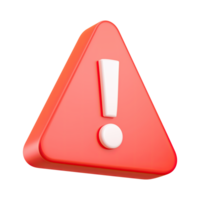 Red triangle warning sign icon with exclamation point on transparent background png