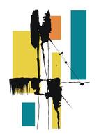 Abstract Composition with Geometric Shapes and Color Blocks vector