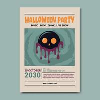 Halloween Party Invitation with a Ghostly Monster vector