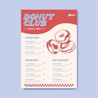 Donut Shop Menu Price List vector