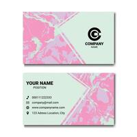 Stylish Business Card with Marble Pattern and Minimalist Design vector