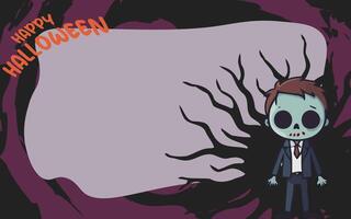 Happy Halloween background with a zombie vector