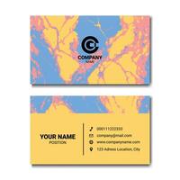 Stylish Business Card Design with Abstract Marble Texture and Company Information vector