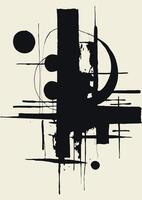 Abstract Ink with Geometric Shapes vector