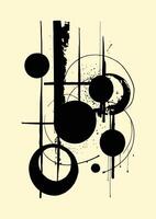 Abstract Geometric Composition with Circles and Lines vector