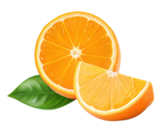 Fresh Citrus Slices and Green Leaves Captured in a Vivid Closeup Showing Texture and Color Contrast png