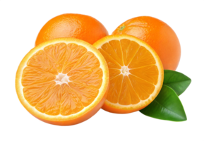 Freshly sliced oranges arranged together in a vibrant close up view with juicy texture and vivid color png