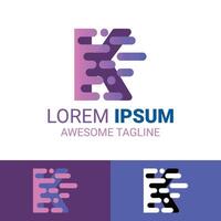 Modern K Logo with Gradient and Abstract Elements vector