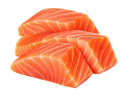 Sushi Grade Salmon Fillet Slices Ready for Menu Display or Marketing Use png