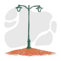 a street lamp with two lights on top of it vector