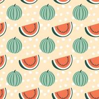 Watermelon Fruit Seamless Pattern Design vector