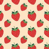 seamless pattern with red strawberries vector