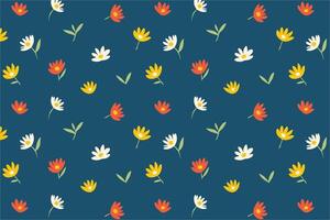 Floral pattern background design with flowers in blue color vector