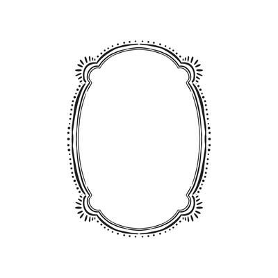 A decorative border with subtle curve effect. Sketchy border style with dashes.