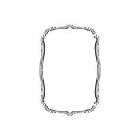 A modern damask border edge with hand drawn sketch style and dashes. Line drawn black illustration. vector
