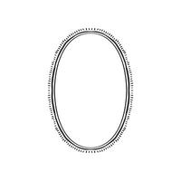 A modern oval sketched border with rustic line and dashes. Hand drawn in black. vector