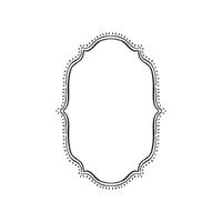 A damask style modern border edge with hand drawn sketch style and dashes. Line drawn black illustration. vector