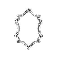 A modern sketched border with star edges and dashes and rustic line. Hand drawn in black. vector