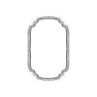 A stylised modern border edge with hand drawn sketch style and dashes. Line drawn black illustration. vector