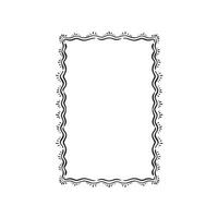 A modern sketched border with squiggly edges and dashes and rustic line. Hand drawn in black. vector