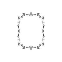 Decorative edge border with diamonds and gem stones in a wild style. Black and white drawing. Hand drawn illustration. vector