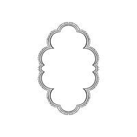 A scalloped edge border for invitations or signage. Hand drawn in sketchy style with dashes and decorative elements. vector