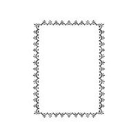 A rectangular edge border edge with scallop and dashes. Hand drawn in black. vector