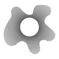 Circular wave. Sound ring lines pattern. Radial frame. Wavy frame. Radial ray. Black wavy design mockup. Equalizer logo radial spectrum. Voice flat symbol. Depicting audio music simple icon. vector