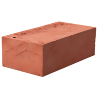 Isolated red brick block for construction projects and building materials stock images and product presentations on transparent background png